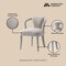 Manhattan Comfort 7-Piece Hathaway 59.05 Round Dining Set in Black with 6 Flor Dining Chairs in Silver Lining 6-DT05DC088AR-BKSL - alternate 3